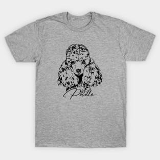 Funny Cute Poodle dog mom portrait T-Shirt